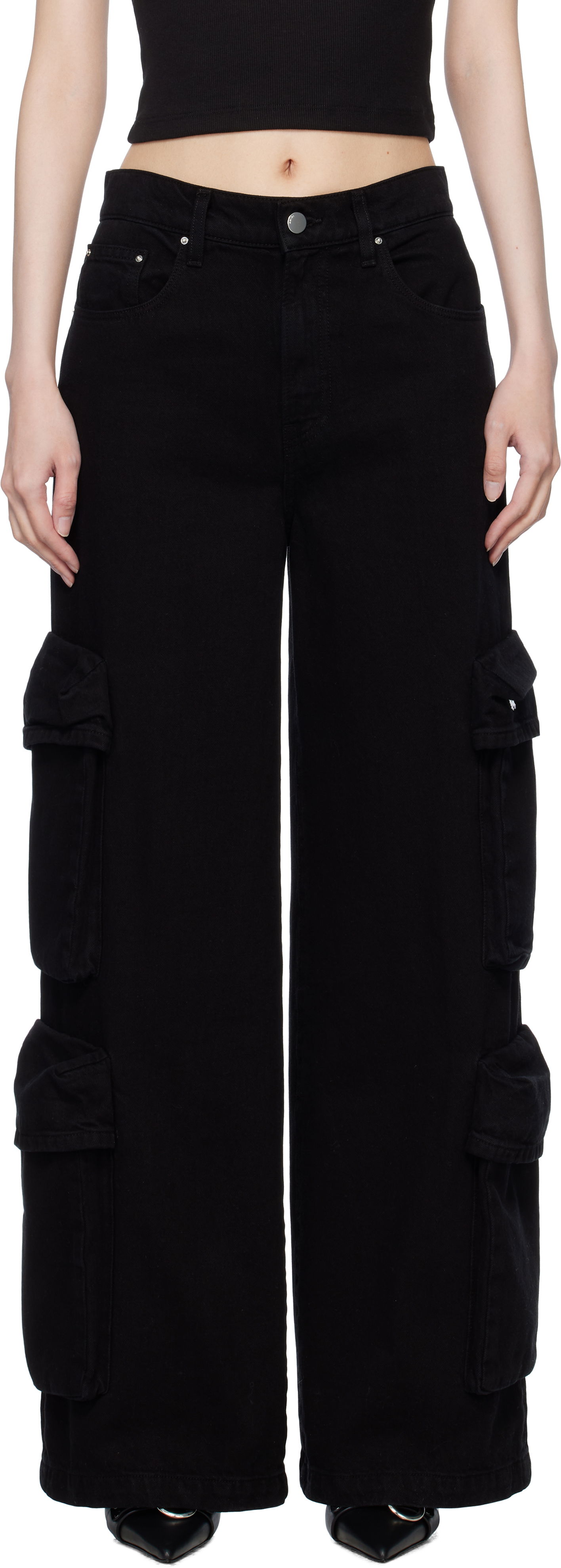 Cargo nohavice AMIRI AMIRI Baggy Denim Cargo Pants Čierna | AWDNCG1015, 0