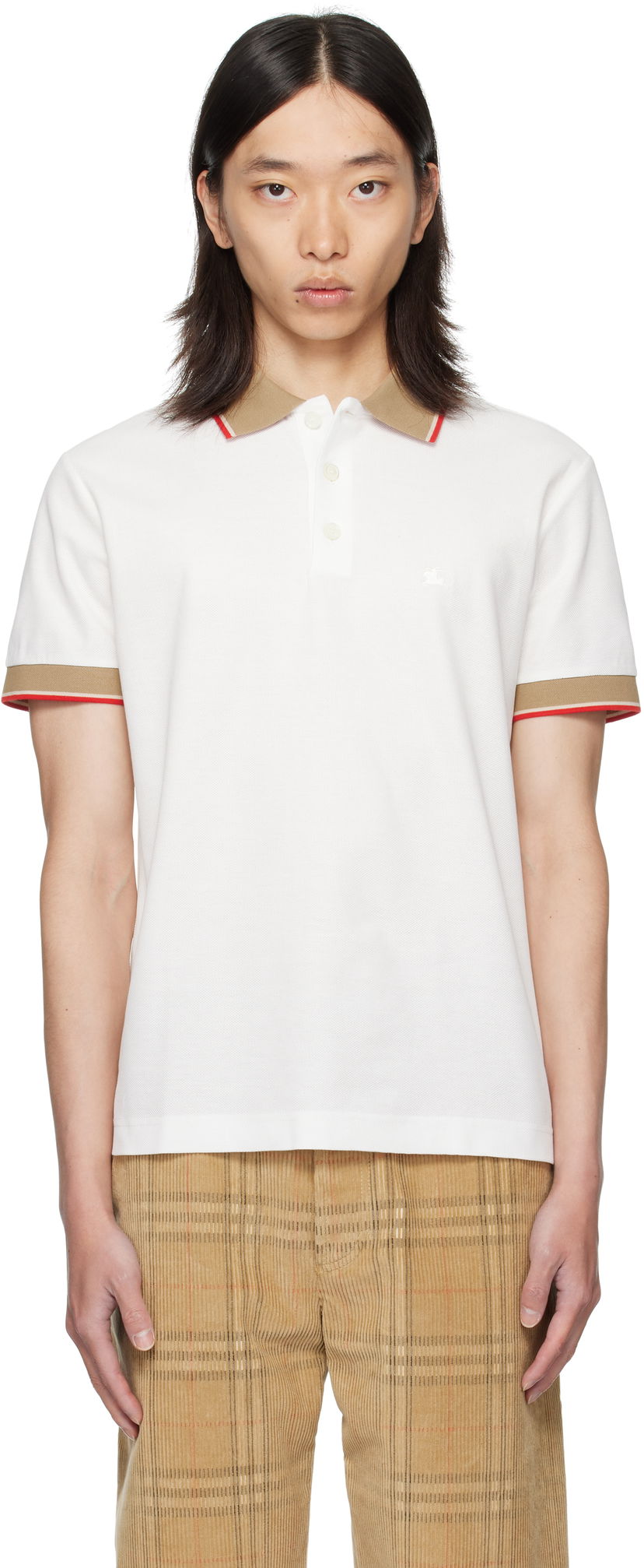 Polo tričko Burberry Burberry Logo Collar Polo Biela | 8110096