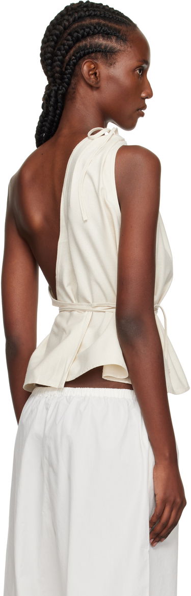 Tielko Baserange Baserange One Shoulder Tie Waist Top Biela | TSVI-WS-AU25, 2