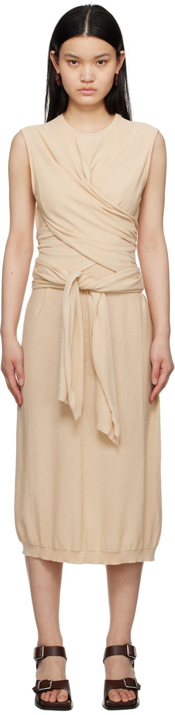 Šaty LEMAIRE Midi Dress With Knot Béžová | DR1022 LK116, 0