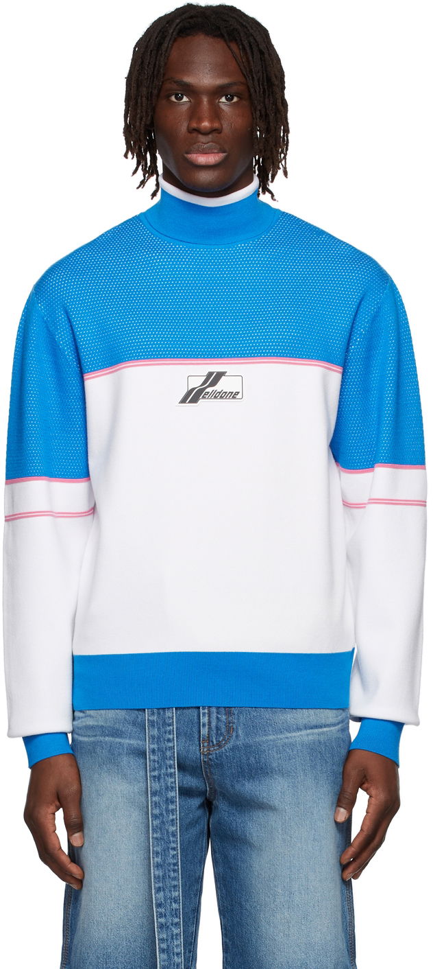 Sveter We11done We11done Mock Neck Sweater Modrá | WD-KT1-22-617-U-BL, 0