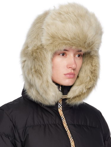 Klobúk Burberry Burberry Shearling Trapper Hat Béžová | 8114666, 3