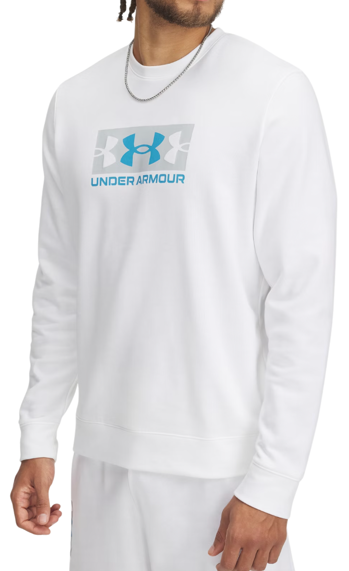 Mikina Under Armour Rival Terry Logo Crew Sweatshirt Biela | 1390140-100, 0