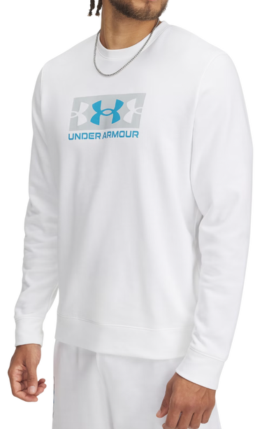 Mikina Under Armour Rival Terry Logo Crew Sweatshirt Biela | 1390140-100, 0