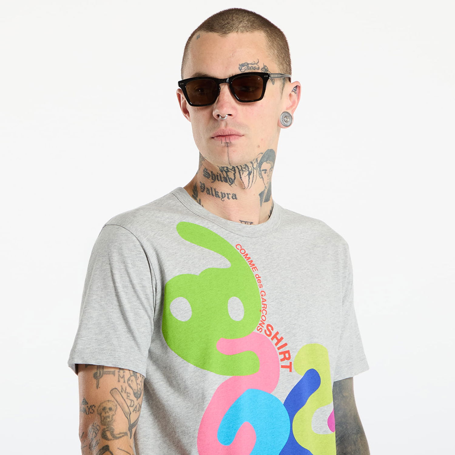 Tričko Comme des Garçons Comme des Garçons SHIRT T-Shirt With Graphic Print Šedá | FP-T003-W25 Black, 1