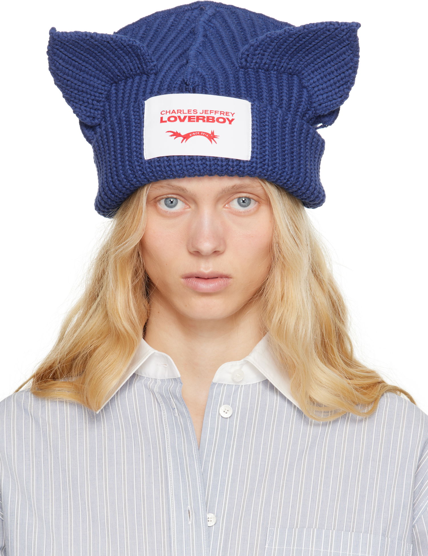 Kulicha Charles Jeffrey Loverboy Charles Jeffrey LOVERBOY Chunky Knit Ears Beanie Modrá | 54130301, 0