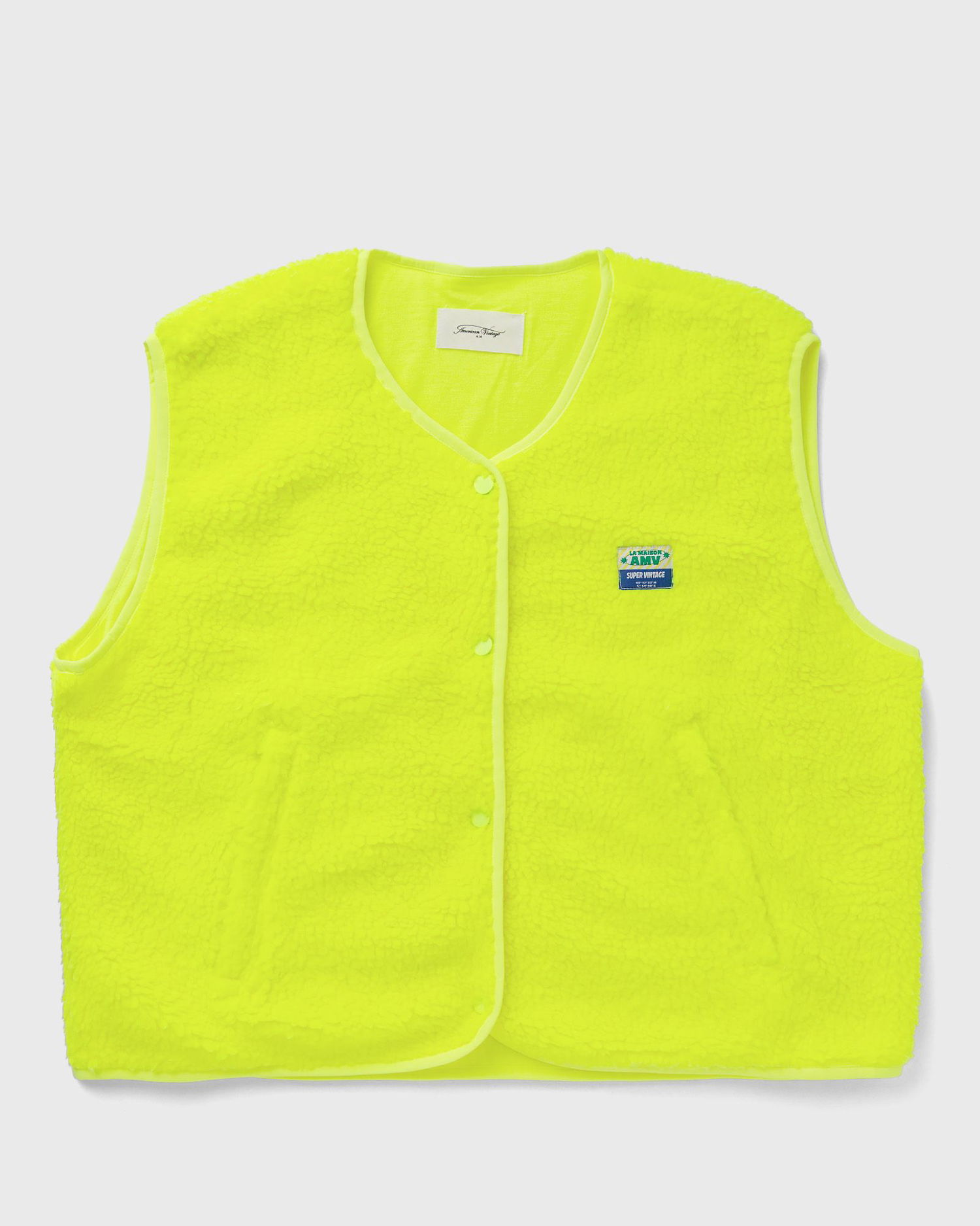 Vesta American Vintage American Vintage HOKTOWN Fleece Vest Žltá | HOK16BE25-JAUNE-FLUO, 0