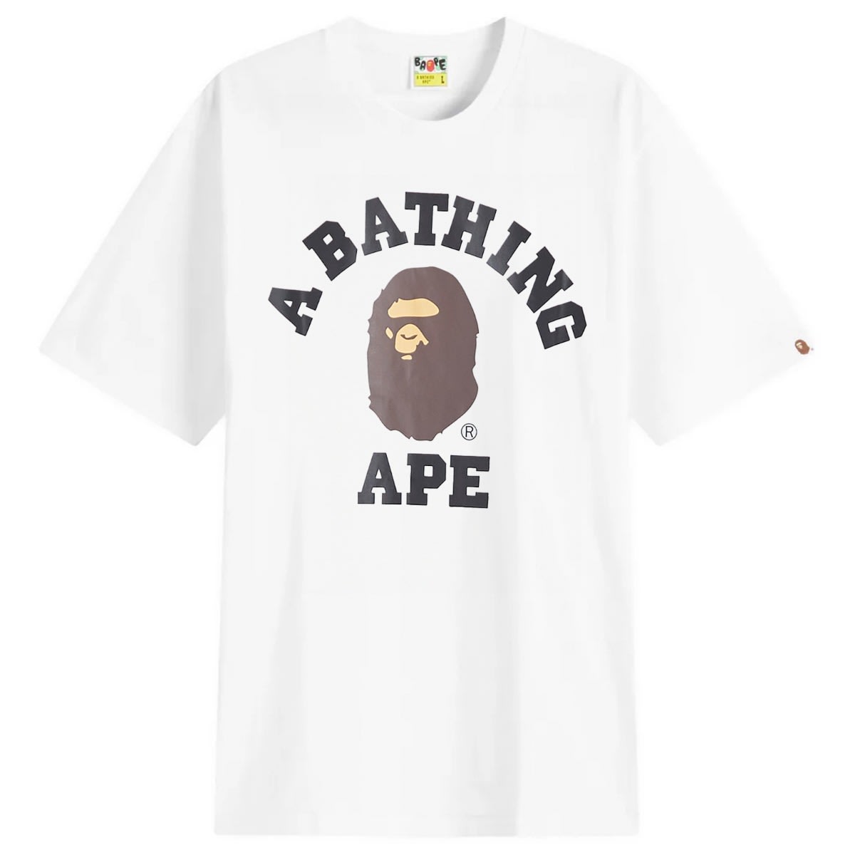 Tričko BAPE White College Ape Head Graphic T-Shirt Biela | 001TEK802001L-WHT, 1