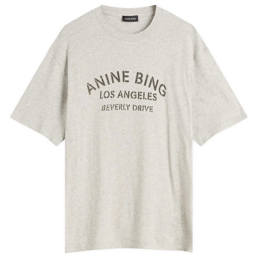 Tričko Anine Bing Cohen Los Angeles Stencil T-Shirt Šedá | A-08-11519-WAGR1