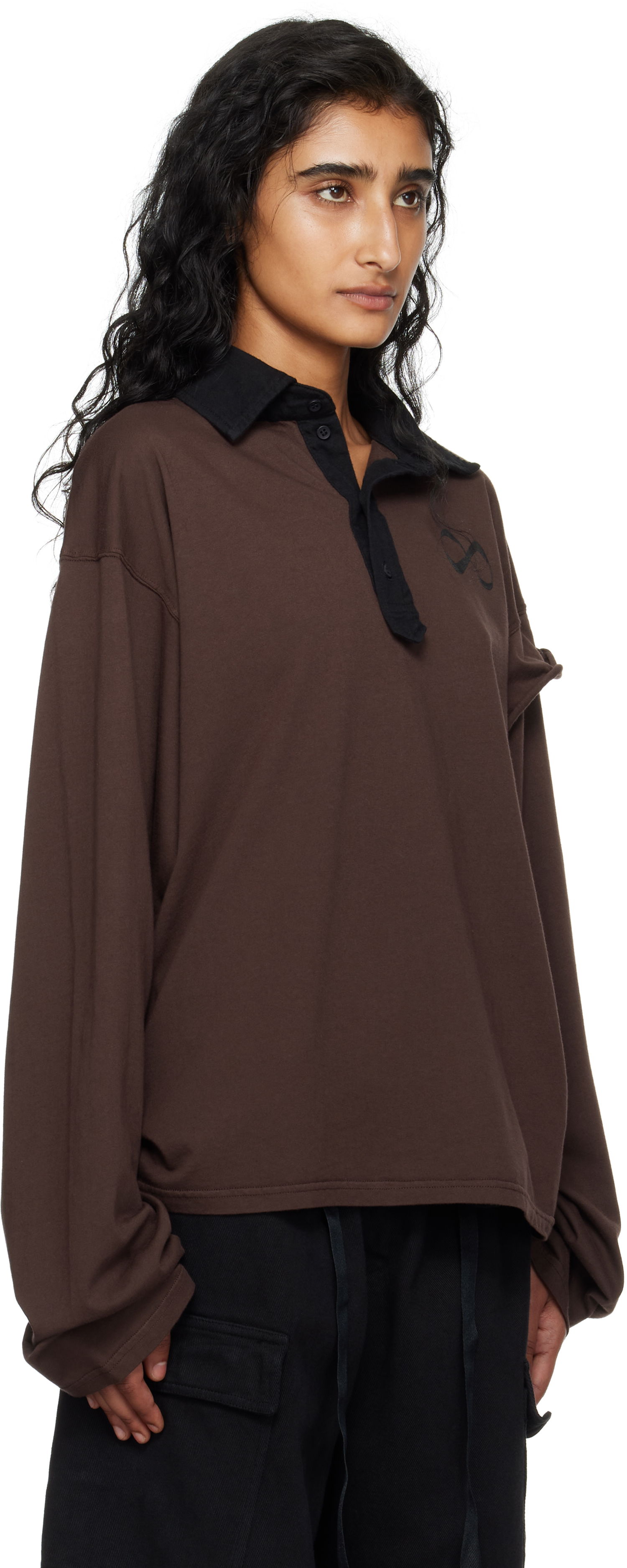 Polo tričko Ottolinger Ottolinger Long Sleeve Polo Hnedá | 115-102915-03, 1