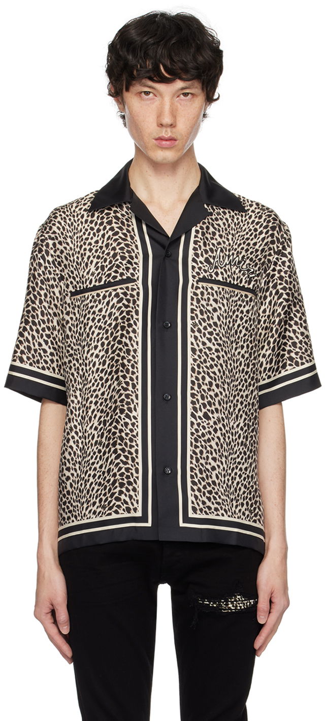 Košeľa AMIRI Leopard Bowling Shirt Čierna | AMSTCA1028, 0