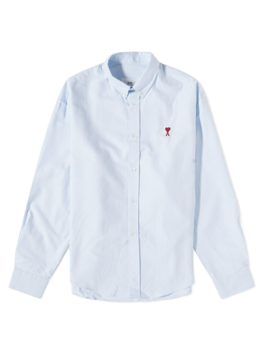 Košeľa AMI Button Down Logo Oxford Shirt Modrá | BFUSH130-CO0031-450