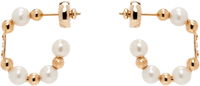 Pearl & Gold-Tone Hoop Earrings