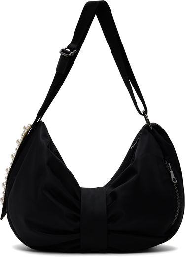 Taška cez rameno Simone Rocha Simone Rocha Pearl-Embellished Sling Bow Bag Čierna | BAG199B 0761, 0