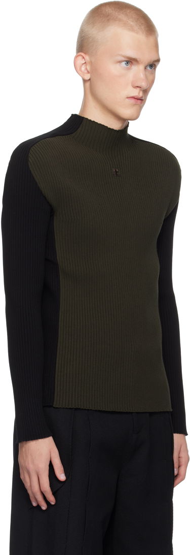 Sveter Courrèges Contrast Frame Rib Knit Turtleneck Zelené | 324MPU184FI0001, 1