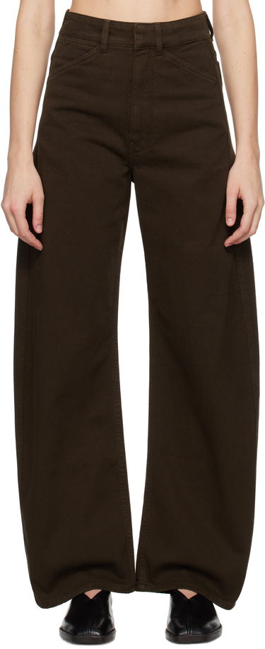 Nohavice LEMAIRE Lemaire High-Waisted Curved Pants Hnedá | PA1052 LD1001, 0