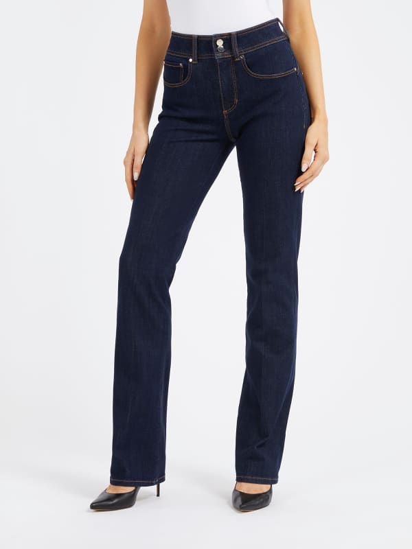 Džínsy GUESS High Rise Straight Denim Pant Navy | W4RA0VD2QU1, 0