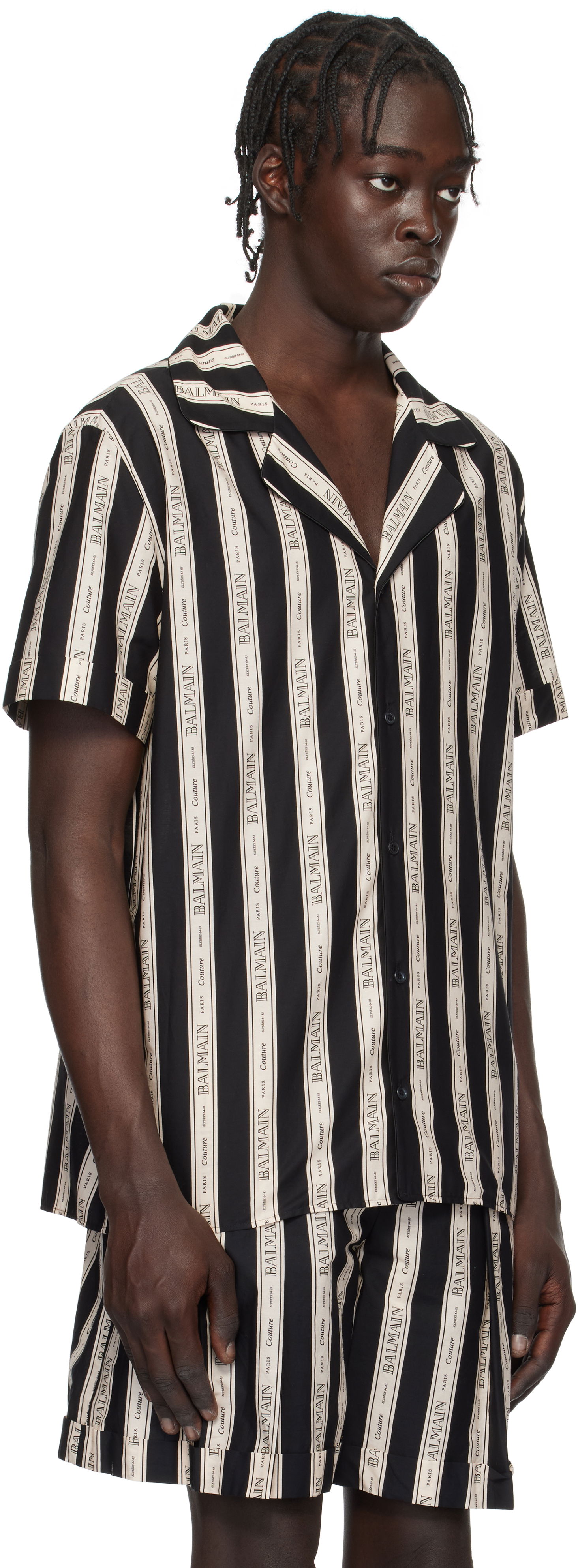 Košeľa Balmain Striped Shirt Čierna | EH1HN065CF80, 1