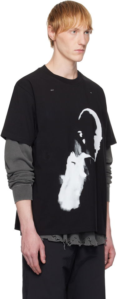 Tričko HELIOT EMIL Heliot Emil Printed T-Shirt Čierna | SS25.M.09.041.BLK01.CO, 4