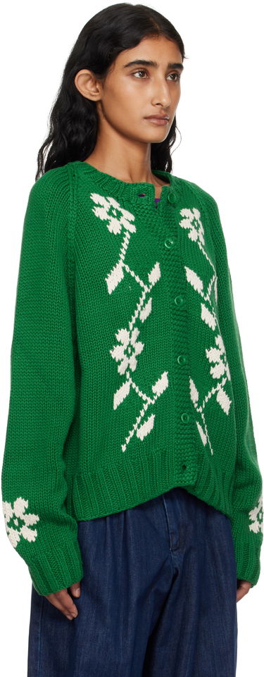 Sveter YMC YMC Atomic Knit Cardigan Zelené | Q8YMD, 1