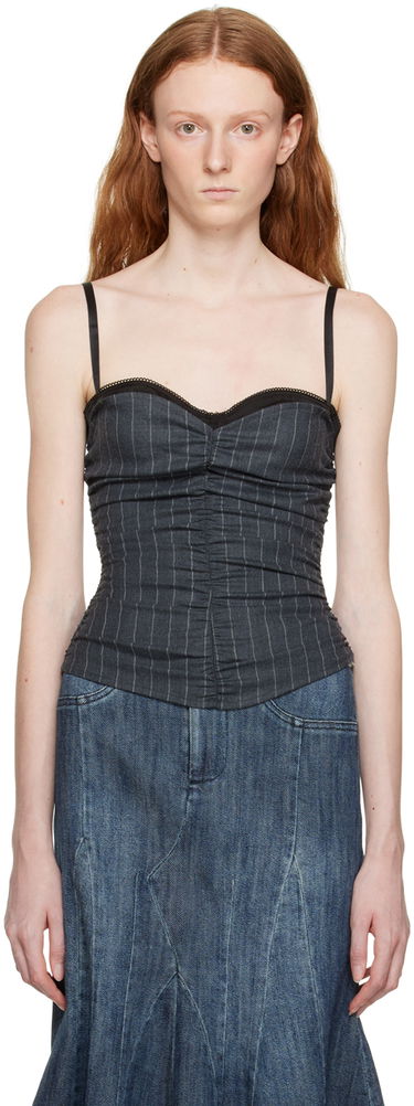 Tielko Miaou Miaou Renzo Pinstriped Tank Top Šedá | 7064PSWBRI, 0