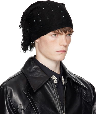 Kulicha KIKO KOSTADINOV Kiko Kostadinov Tarr Knit Beanie with Fringe Čierna | KKAW25KN11-116, 1