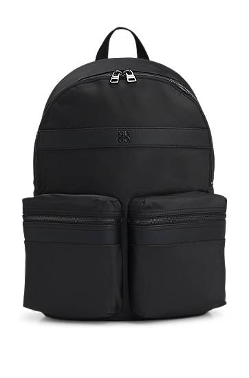Batoh BOSS Twill Backpack with Logo Trim Čierna | 50547405, 0