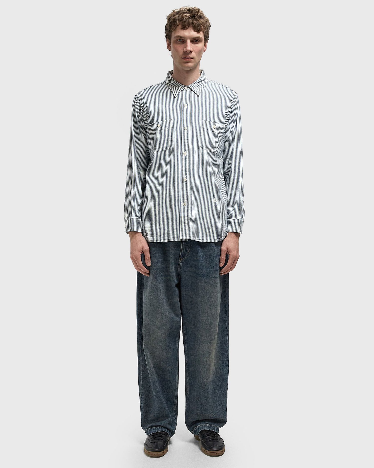 Košeľa Levi's BLUE TAB Striped Long Sleeve Button-Up Work Shirt with Chest Pockets Modrá | 001LH-0001, 1