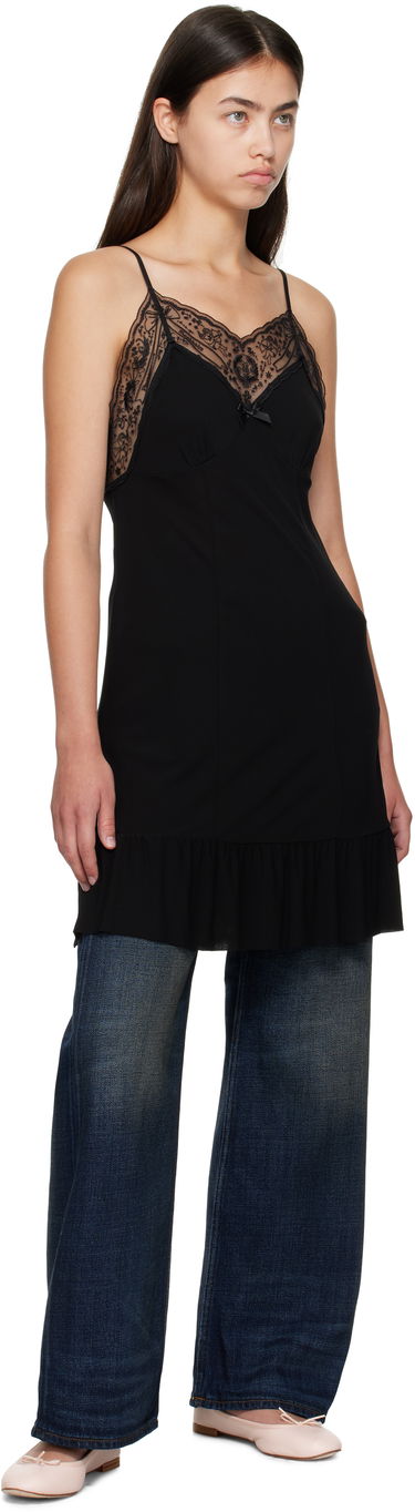 Šaty Acne Studios Lace-Trim Strap Minidress Čierna | A20829-, 4