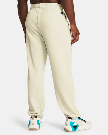 Nohavice a džínsy Under Armour Project Rock Heavyweight Terry Jogginghose für Herren Silt / Schwarz XXL Béžová | 1380105-273, 1