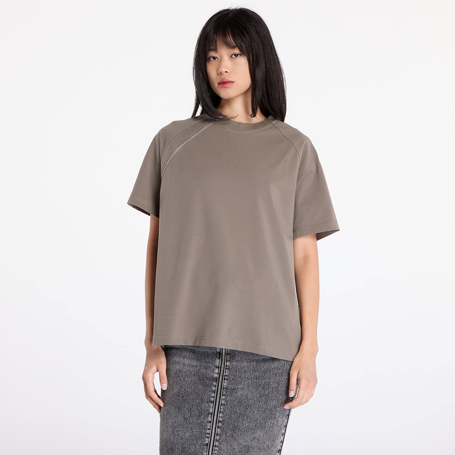 Tričko HELIOT EMIL Sequence Zip T-Shirt Zelené | HE_M_09_090_DG23, 1