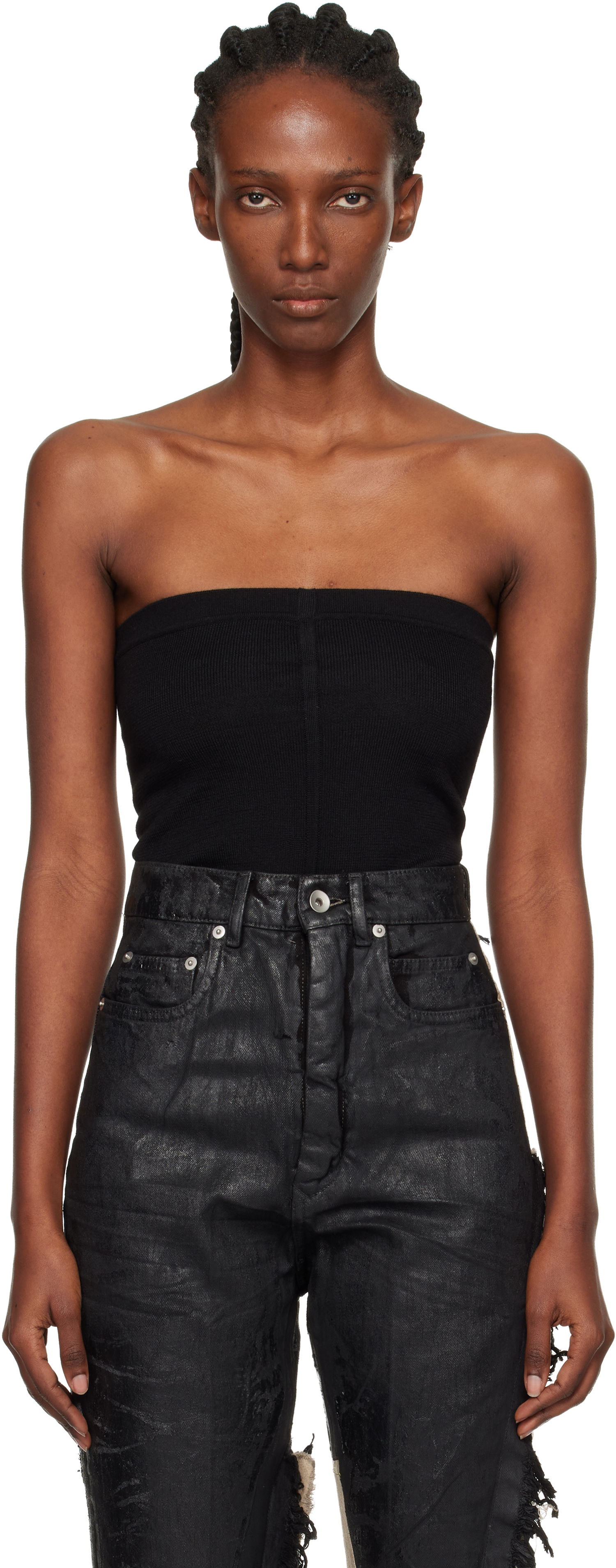 Tielko Rick Owens Rick Owens Concordians Runway Ribbed Tube Top Čierna | RO02E4674 WS, 0