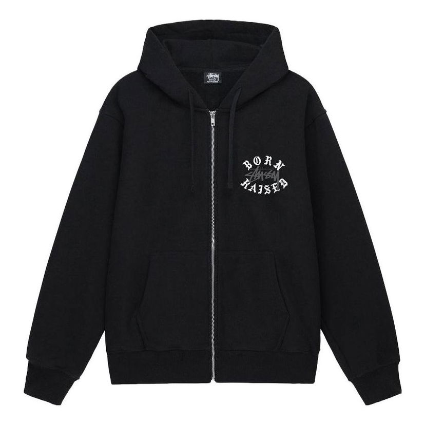 Mikina Stüssy Stussy x Born X Raised Logo Zip Hoodie Čierna | 3973855