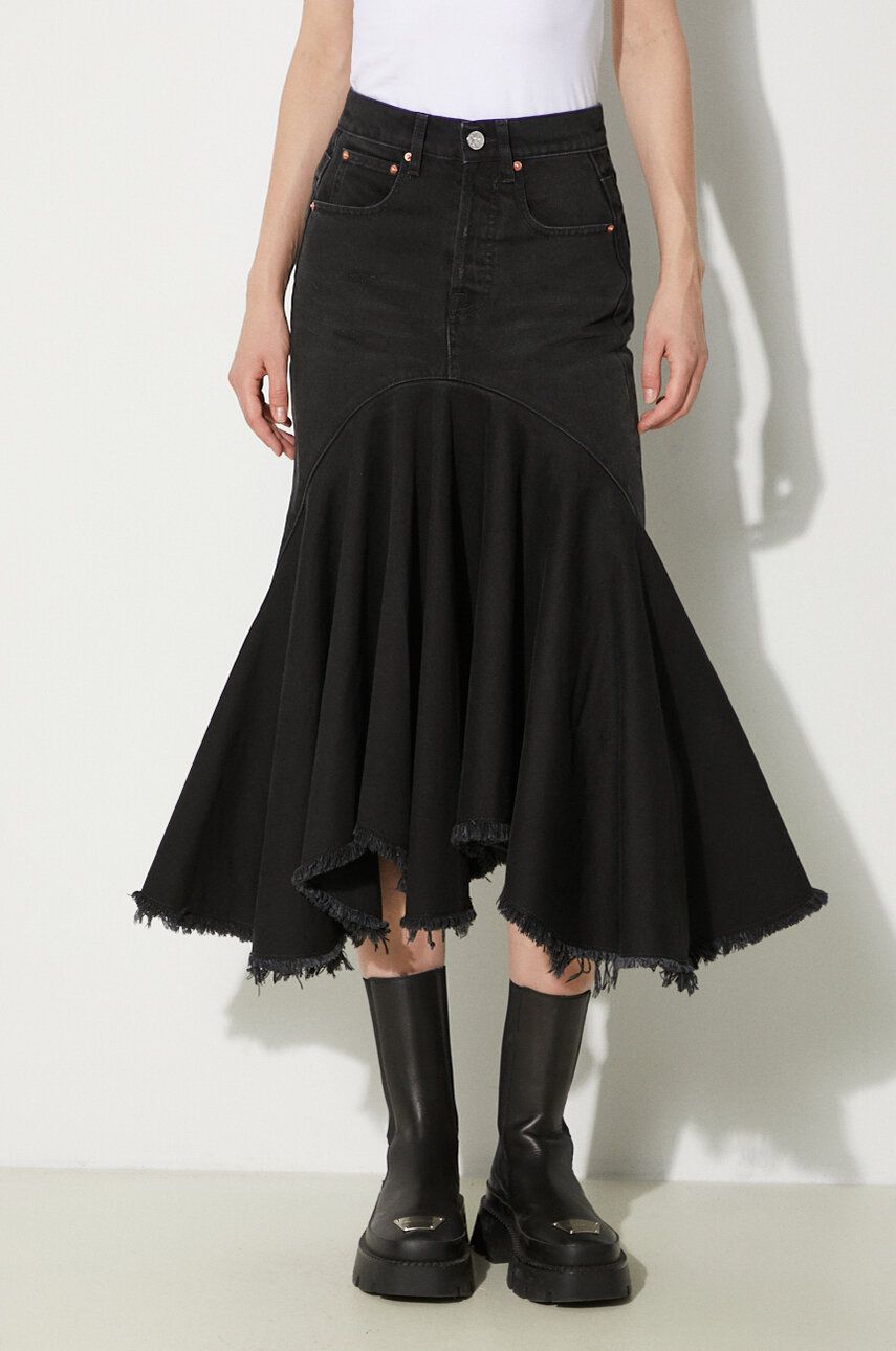 Sukňa VETEMENTS VETEMENTS Denim Midi A-Line Skirt Čierna | WE64SK700B, 0