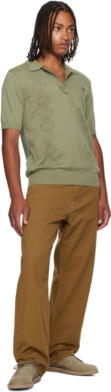 Polo tričko Fred Perry Fred Perry Knitted Pointelle Polo Zelené | K9749, 3