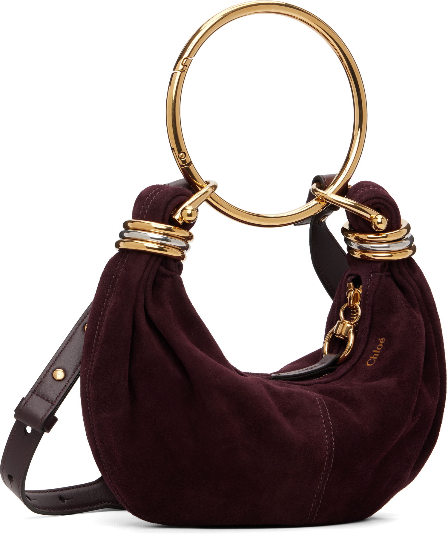 Kabelka CHLOÉ Mini Bracelet Hobo Bag Vínová | CH25US623P57, 1
