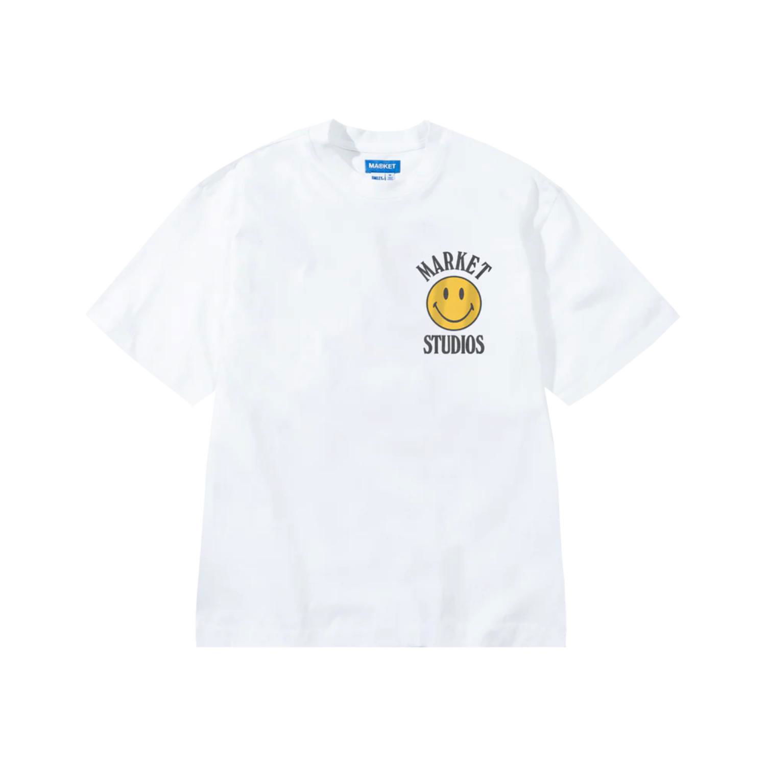 Tričko MARKET Smiley Upside Down Lockup T-Shirt Biela | SS0228-WHITE, 1