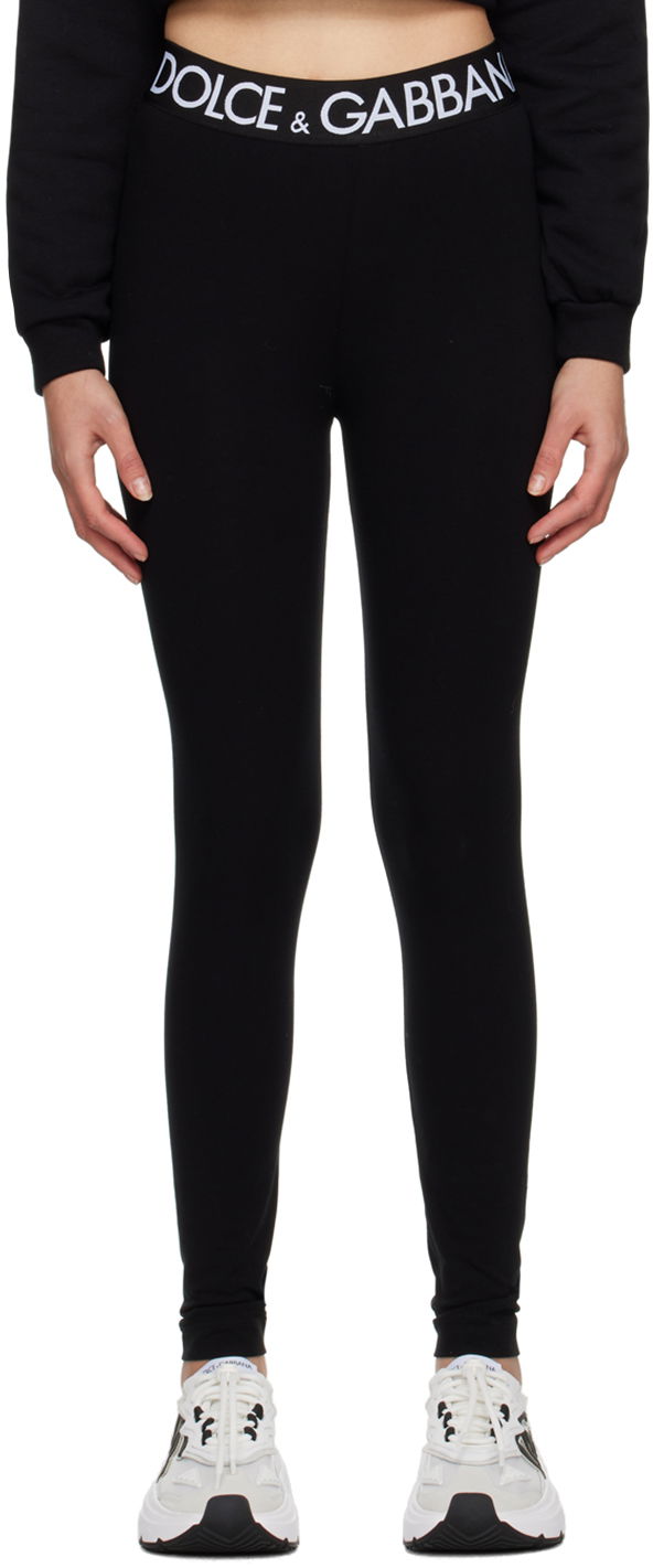 Legíny Dolce & Gabbana Black Elasticized Waistband Leggings Čierna | FTB5TTFUGFJ, 0