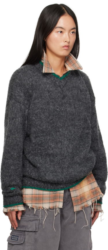 Sveter ERL Overwashed Pilling Sweater Šedá | ERL09N005, 1