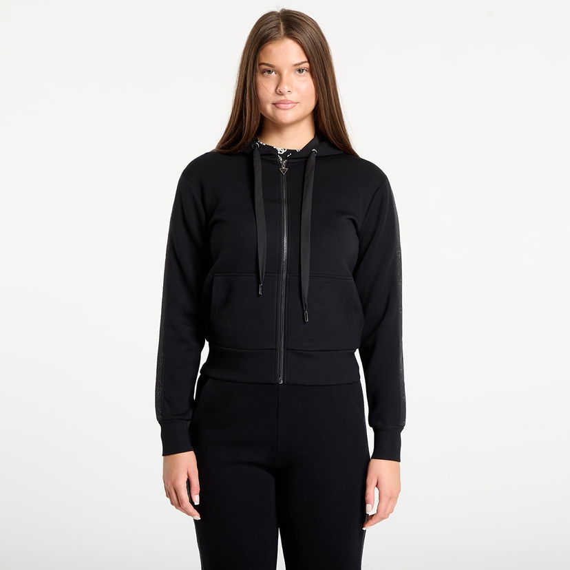 Mikina GUESS GUESS New Hooded Scuba Sweatshirt Čierna | W5YQ05KBYE2-JBLK