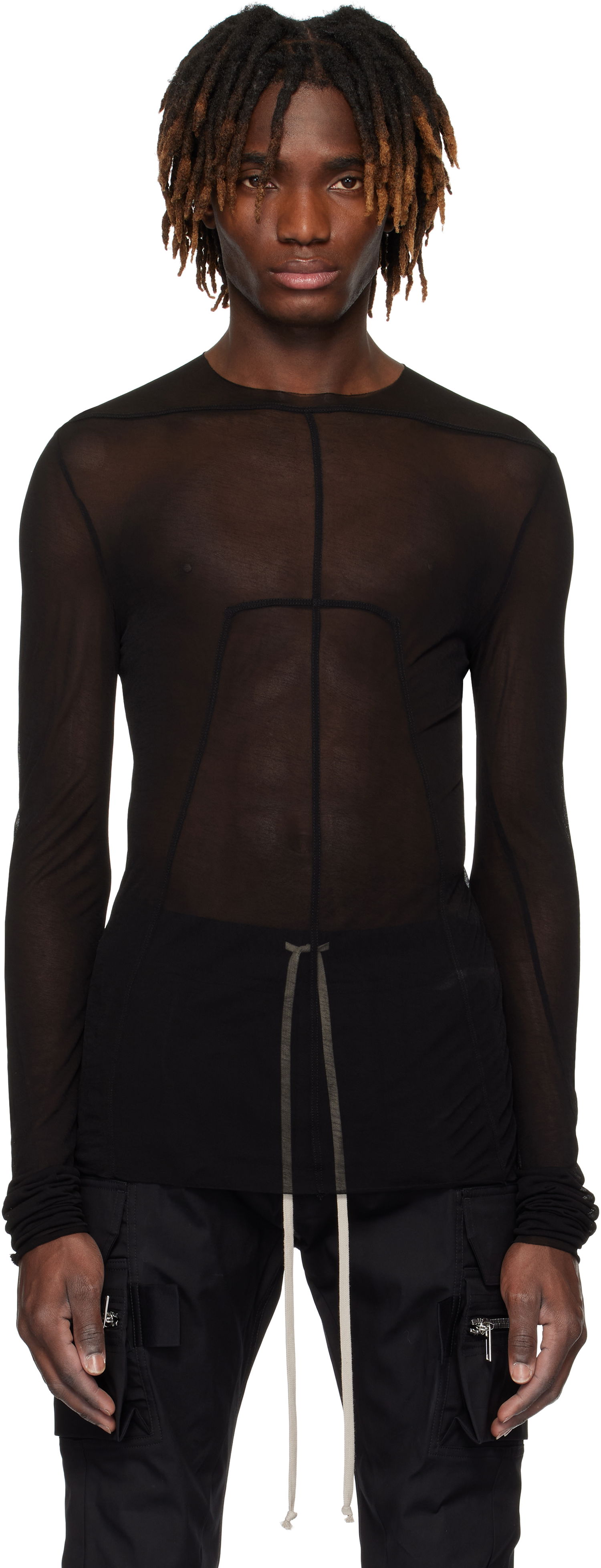 Tričko Rick Owens Rick Owens Hollywood Edfu Mesh T-Shirt Čierna | RU01E5271 JCR, 0