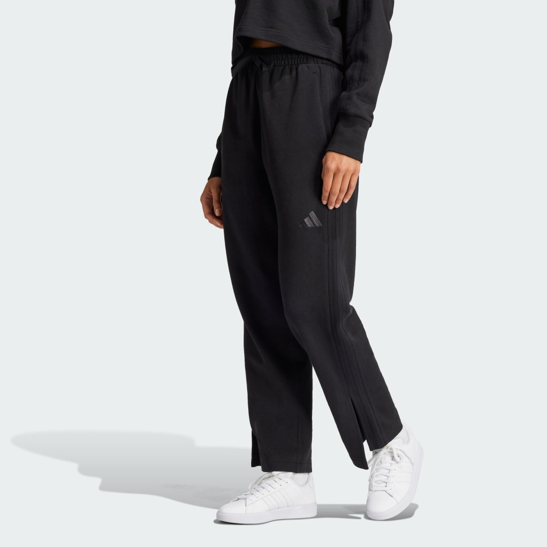 Tepláky adidas Performance French Terry 3-Stripes Straight Leg Joggers Čierna | JI9106, 0