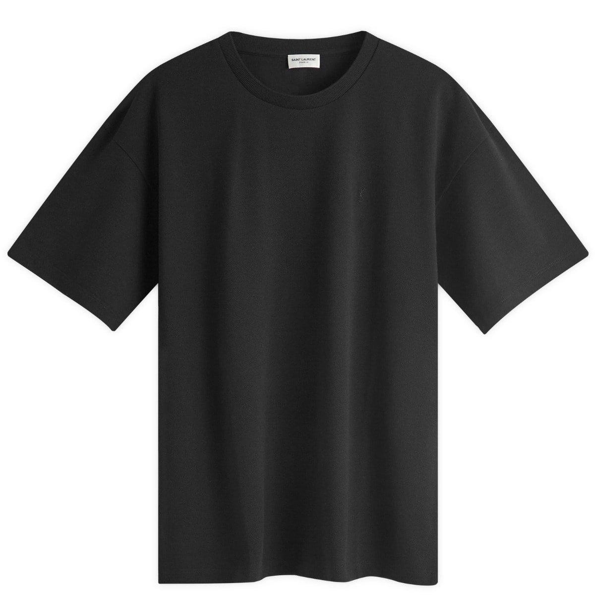 Tričko Saint Laurent Pique Logo T-Shirt Čierna | 781566-Y37HC-1000, 0