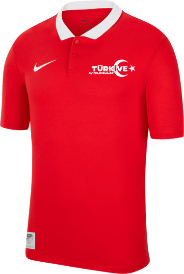 Polo tričko Nike Polo Shirt with White Collar Turkey National Team EC 2024 Červená | tffrcw6933-tffrcw6933, 0