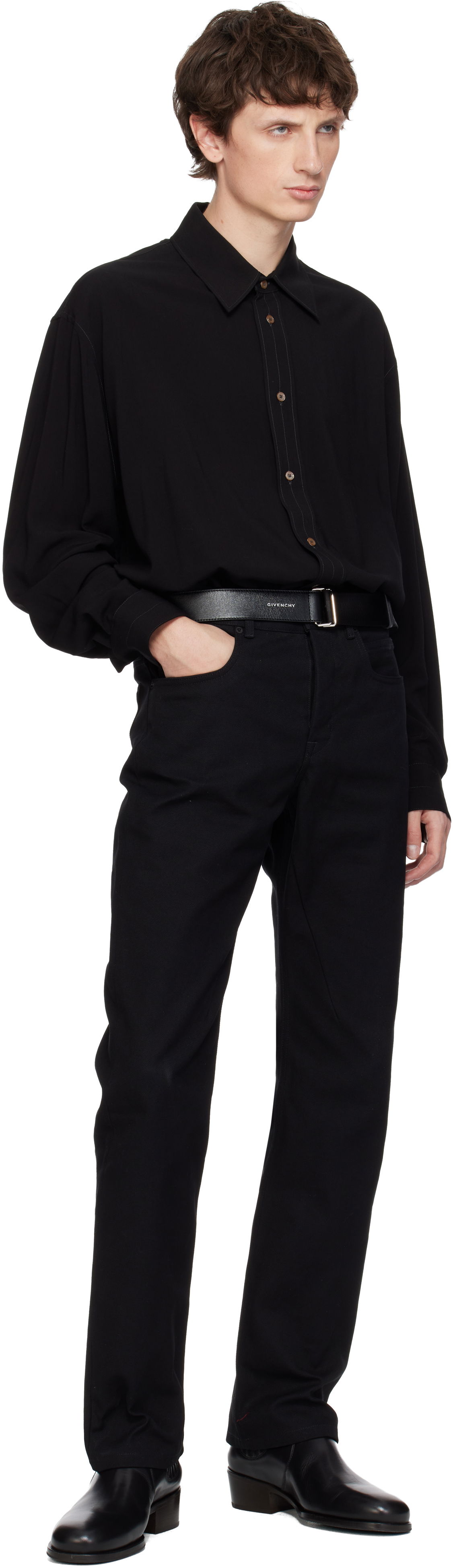 Opasok Givenchy Givenchy Webbing & Leather Belt Čierna | BK407EK216001, 1