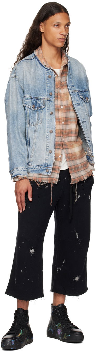 Košeľa R13 R13 Shredded Seam Plaid Shirt Oranžová | R13MR008-R389B, 3