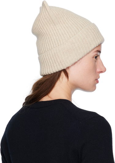 Kulicha Acne Studios Acne Studios Square Face Logo Beanie Béžová | C40426-, 2