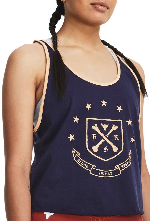 Tielko Under Armour Pjt Rck Q3 Arena Tank Navy | 1380185-410, 0