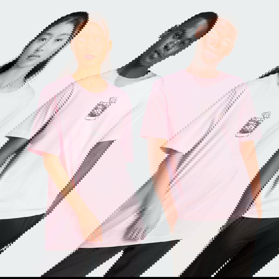 Tričko adidas Performance Lounge Drink Graphic Tee Ružová | JJ4015, 0
