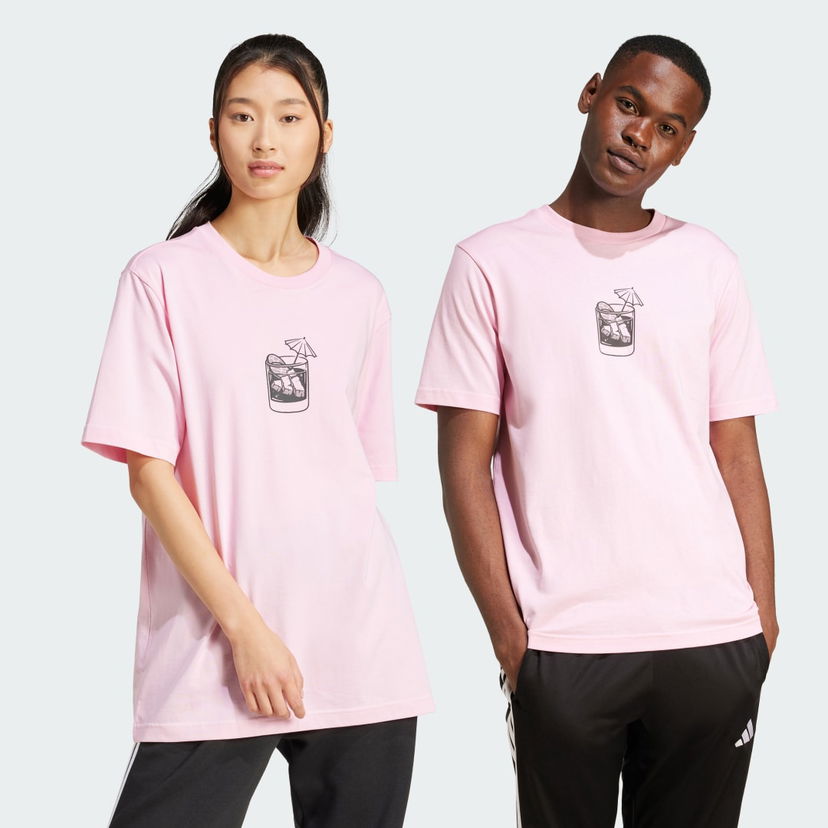 Tričko adidas Performance Lounge Drink Graphic Tee Ružová | JJ4015